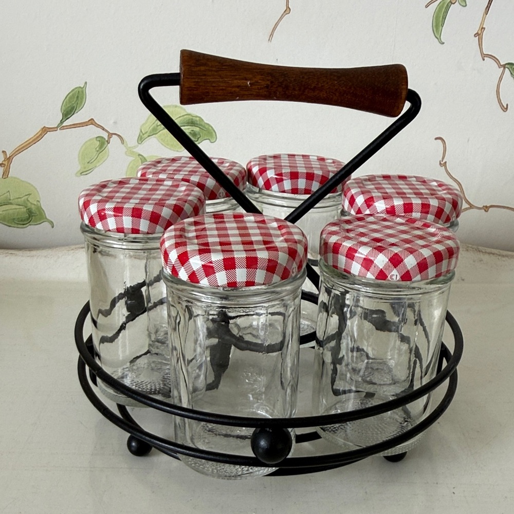 Vintage Spice Carousel Glass Jam Jars
